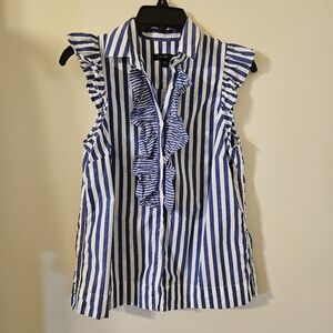 Jcrew Striped Ruffle Top Size XXS
